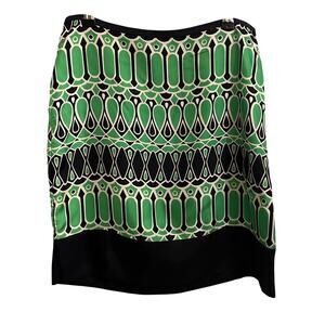 Banana Republic Womens green and navy blue silk skirt geometric Size 2